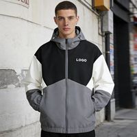 Chaqueta Cortavientos Reversible con Capucha de Lona Impermeable para Invierno, Unisex, con Logotipo Personalizado Bordado, para Pesca y Senderismo