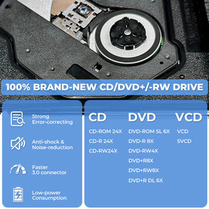 ไดรฟ์ดีวีดีภายนอก USB 3.0 Type-C แบบพกพาเครื่องเขียนซีดี ดีวีดี +/-RW สำหรับแล็ปท็อปเดสก์ท็อปแมคบุค <span class=keywords><strong>วินโดว์</strong></span> 11/10 - Product Image 3