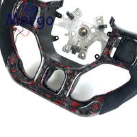 Modification de l'intérieur de la voiture, volant sport en fibre de carbone forgée avec affichage LED du régime moteur pour Dodge Ram 1500 2500 3500