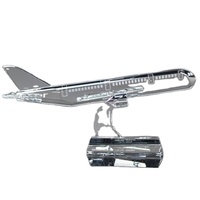 Trophée en cristal minimaliste en forme d'avion pour les récompenses d'aviation et de performance d'entreprise