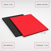 Feuille de mousse EVA Shore C 40, épaisseur 2 mm, pour raquette de tennis de table DIY, surface lisse, ensemble rouge et noir, mousse artisanale haute densité