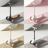 Trottinette à 3 roues pour enfants avec roues LED, 4 hauteurs réglables, pliage en un clic, frein arrière pour garçons et filles de 2 à 6 ans
