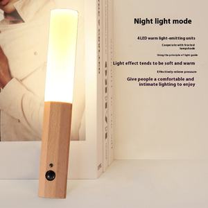 โคมไฟติดผนังแม่เหล็กแบบชาร์จไฟได้2ชิ้นโคมไฟติดผนังแบบพกพาโคมไฟติดผนังแม่เหล็ก LED ไม้แบบไร้สาย - Product Image 5