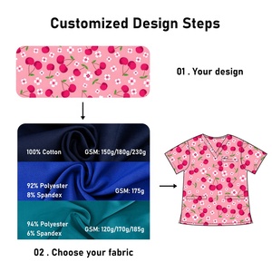 Conjuntos de Uniformes Médicos de Algodón Puro <span class=keywords><strong>para</strong></span> Mujer, Ropa Médica Personalizada, Uniformes Quirúrgicos Transpirables <span class=keywords><strong>para</strong></span> Doctoras - Product Image 5