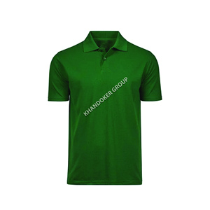 Polo de manga corta de color verde con cuello y logotipo personalizado de secado rápido, polos deportivos de golf transpirables al por mayor para hombres de Bangladesh - Product Image 1