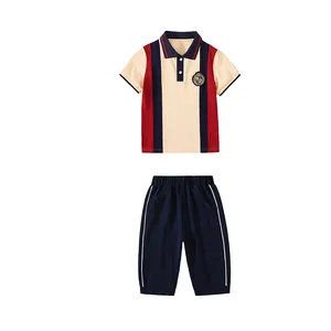 Школьная форма Jinteng, летняя футболка с коротким рукавом, одежда для мальчиков и девочек, оптовая продажа, школьная форма