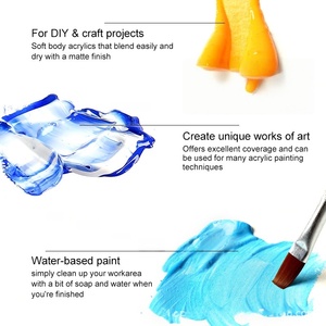 Juego de <span class=keywords><strong>Pintura</strong></span> Acrílica de 24 Colores, Botellas de 2oz/60ml, Premium para Artistas, Principiantes y Niños, para Lienzo, Rocas, Madera, Cerámica y <span class=keywords><strong>Tela</strong></span> - Product Image 3