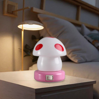 W079 Vente en gros de veilleuse LED en forme de champignon de dessin animé, commande par interrupteur, lumière blanche chaude, lampe de nuit pour enfants, chambre d'enfant, design moderne