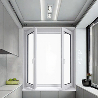 Fenêtre à battant moderne en PVC pour cuisine, ouverture intérieure, coupe-vent, avec store magnétique en acier inoxydable, double vitrage, écoénergétique