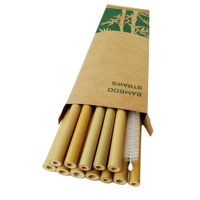 Pailles à boire en bambou biodégradables, écologiques, jetables, personnalisables avec logo, en gros, avec boîte ou sac, certifiées CIQ