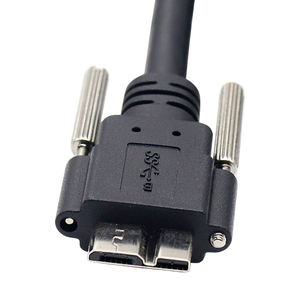 Câble USB 3.0 Micro-B M12 8 broches étanche Romtronic personnalisé, transfert de données haute vitesse, qualité industrielle, gaine en PTFE et aluminium, 12V, à visser - Product Image 2