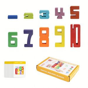 Jouets en bois classiques de haute qualité pour empiler, unisexes, pour l'éducation précoce, blocs de construction numériques colorés pour enfants - Product Image 1