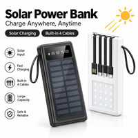 Batterie Externe Solaire Portable 20000mAh en Gros avec Câble Intégré et Lumière LED pour Camping en Plein Air Personnalisable
