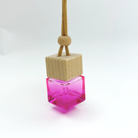 Flacon vide en verre coloré avec bouchon en bois pour diffuseur de parfum suspendu pour voiture, 5ml, 8ml, 10ml, 12ml