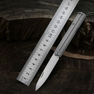 In acciaio inossidabile manico in acciaio resistente durezza pieghevole combattimento EDC portachiavi coltello tascabile con scivolo aperto blu - Product Image 6