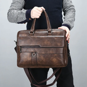 Classical Men's <b>Leather</b> Messenger Bag Soft PU Large Laptop Handbag 14 Inch Office Man Crossbody Business Crossbody <b>Briefcase</b> - Product Image 4