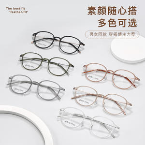 สไตล์เกาหลีย้อนยุคทรงกลมกรอบแว่นตาแบบเต็มกรอบป้องกันรังสียูวีสำหรับผู้ใหญ่ไม่จำกัดเพศเวินโจวทำหมายเลขชิ้นส่วน 8090 - Product Image 2