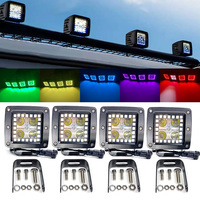 Projecteurs LED RGB 3 pouces 18W avec application et télécommande, effet halo clignotant et poursuite RGB, pour tout-terrain 4x4 et éclairage de travail