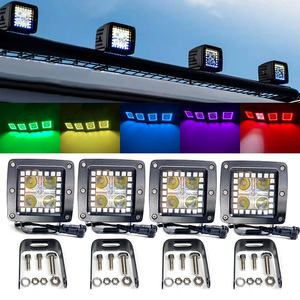 Ứng dụng & điều khiển từ xa 3 inch 18W RGB LED tại chỗ pods với RGB đuổi nhấp nháy Halo Offroad 4x4 làm việc ánh sáng - Product Image 6