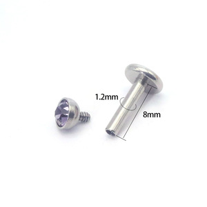 Clous de lèvre en acier inoxydable avec strass, forme boule, serti clos, pour piercing de cartilage d'oreille, bijou cadeau - Product Image 2