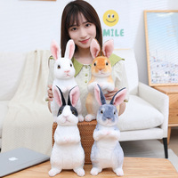 Peluche lapin blanc créative avec rembourrage en coton PP pour enfants de maternelle, jouet apaisant pour le sommeil
