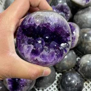 Toptan Doğal Ametist Kümesi Kristal Jeot Dilimi Kuvars Akik Jeot Druzy Kule Figürü - Product Image 2