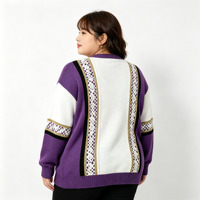 Cardigan en tricot ample pour femme grande taille, style vintage, ajouré en dentelle, coupe oversize