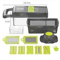 Handmatige 16-in-1 plastic voedselsnijder, uien- en groentesnijder, mandoline, fruitsnijder, multifunctionele groentesnijder