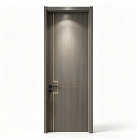 Porte intérieure moderne en composite WPC PVC imperméable, porte en polymère imitation bois pour chambre, appartement, hôtel, usage résidentiel