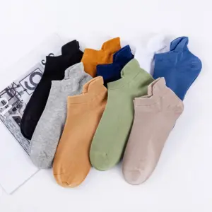 new products solid color casual men socks breathable men boat dress socks combed cotton ankle socks for men