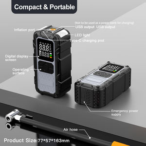 Пусковое стартер с накачивающим насосом для шин, беспроводные автомобильные воздушные компрессоры, аварийный свет, умный автомобильный воздушный насос, 8000 мАч, 150psi - Product Image 3