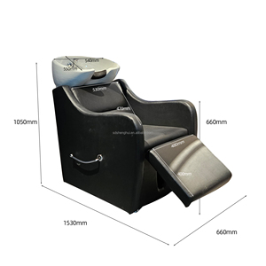Sillón de <span class=keywords><strong>Barber</strong></span>ía Moderno con Lavacabezas para Salón de Belleza y Baño, Mueble de Salón Duradero - Product Image 5