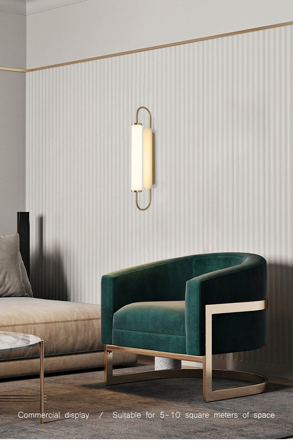 Modern Decoration Iron Acrylic Golden Color Indoor Wall Sconces Bathroom Led Wall Lamp