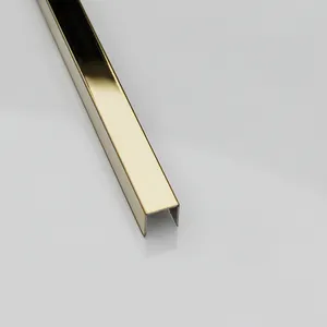 Ss 304 316 PVD Mirorr Gold Color U Shape Channel Profile Stainless Steel Decorative Ceiling Trim