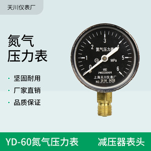 เกจวัดแรงดันไนโตรเจน Yd-60 0-25 Mpa แบบอนาล็อก ผลิตที่เซี่ยงไฮ้ แบบเกลียว - Product Image 5