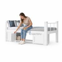Cadre de lit simple pliable moderne en métal durable de haute qualité, options multi-tailles, design portable sans installation pour étudiant