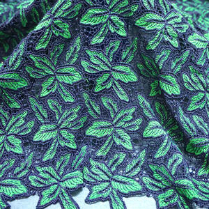Latest <strong>Cord</strong> Floral Fabric Lace 100% Polyester <strong>Green</strong> Fashion Guipure Dress Lace Fabric - Product Image 1