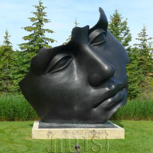 Musi Châu Âu Tùy Chỉnh Vườn Cổ Khuôn Mặt Lớn Bãi Cỏ Kim Loại Mốc Đúc Đồng Đồng Đồng Trừu Tượng Khuôn Mặt Con Người Điêu Khắc - Product Image 4