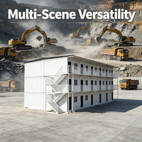 Dormitorio Modular Prefabricado para Trabajadores, Plegable, Desmontable, de Despliegue Rápido, para Campamentos de Refugio, con Estructura Galvanizada