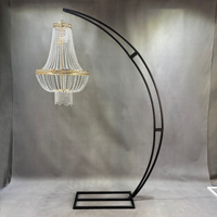 Arche de mariage de luxe LANJO, structure en fer robuste, support pour suspension de lustre, crochet de fond