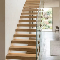 Escalier flottant intérieur en bois durable sur mesure 2026 pour villa et appartement