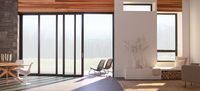 Porte coulissante en aluminium avec volet en verre personnalisé pour balcon, de haute qualité, noire, de style américain, CBMmart