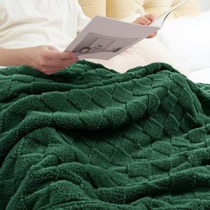 Flannel Fleece Knitted 100% Polyester Embroidered Blanket Super Cozy Warm Lightweight Anti Dust Mite <strong>Cute</strong> for Women Home <strong>Bedding</strong> - Product Image 5