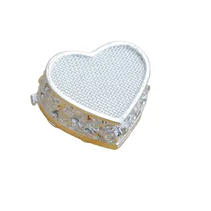 Хит продаж, металлическая шкатулка для ювелирных изделий в форме сердца с покрытой кристаллами для девочек, серьги, ожерелье, держатель для хранения браслетов для девочек