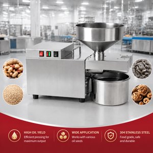 Presse à <span class=keywords><strong>huile</strong></span> commerciale BlinkSong S9, acier inoxydable 304 de qualité alimentaire, double contrôle de température, 10 kg/h, haute efficacité, pour arachides et graines de sésame - Product Image 1