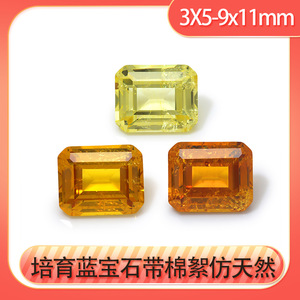 Cadermay Jewelry Synthetic Zircon Loose Stones Rectangle Deep Golden Yellow Golden Yellow Lemon Yellow For Jewelry Making - Product Image 5