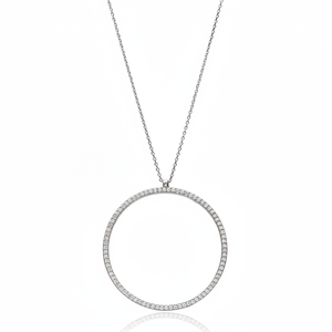 Creux Rond Conception Clair Zircon Pierre Forme Charme Pendentif Turc Fabriqué À La Main 925 Bijoux En Argent Sterling - Product Image 2
