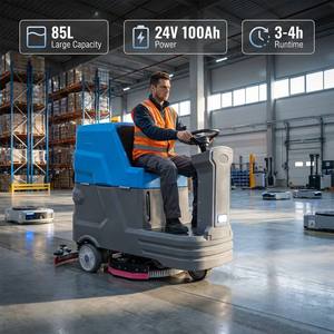 Ride-on <b>Floor</b> Scrubber 24V 100Ah Battery Powered 85L Capacity Automatic <b>Floor</b> <b>Cleaning</b> <b>Machine</b> for Warehouse Supermarket High-Ca - Product Image 2