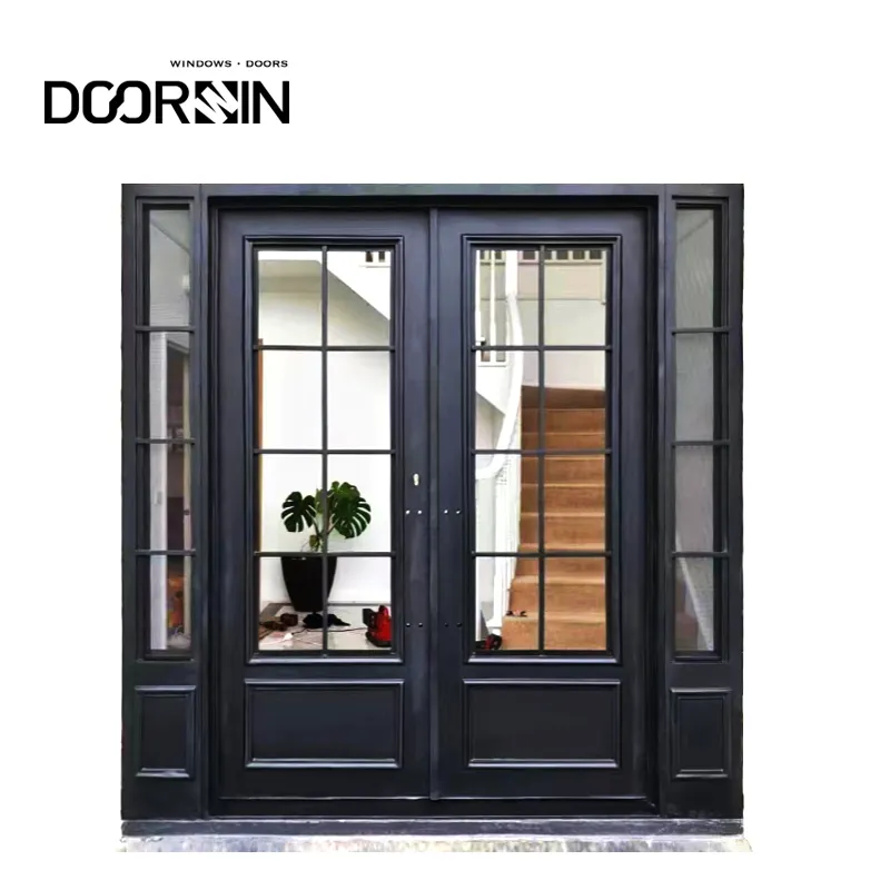 Doorwin Exterior Iron French Doors Entrance Door Iron Front Entry Door For House