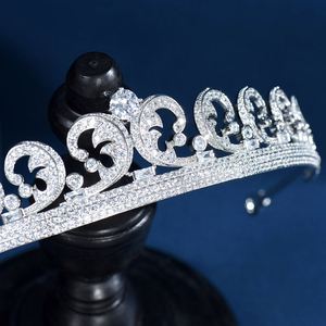 HIBRIDE Estilo Europeo Geometric Wedding Hair Accessories Jewelry Cubic Zirconia Crown <b>Headband</b> for Women Bridal Party Gift C-85 - Product Image 4